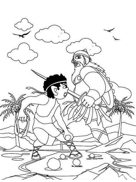 david  goliath coloring pages     heard