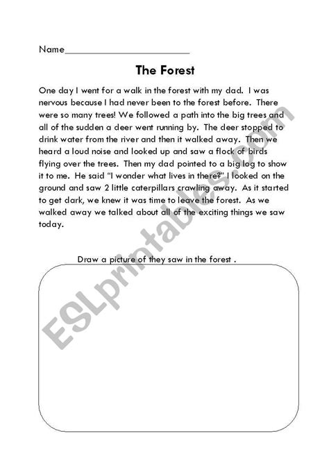 english worksheets  forest