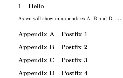 numbering  appendix     appendix tex latex