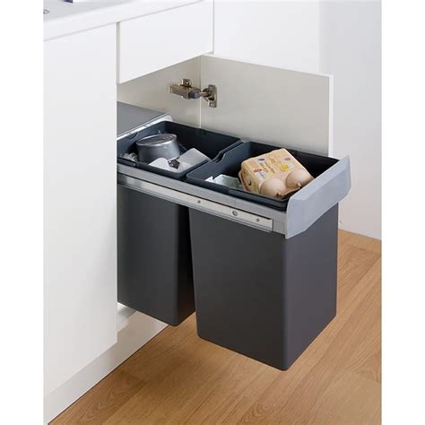 caple   kitchen cabinet waste sorter bin  litres binl cabinet bin  taps uk