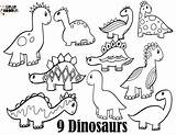 Dinosaur Coloring Pages Printable Numbers Kids Preschool Little Dinosaurs sketch template