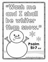 Bible Snow Coloring Pages Sunday School Winter Verse Snowman Kids Printables Jesus Lessons Church Crafts Verses Snowflake Unique Whiter Than sketch template