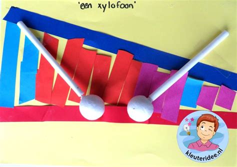 xylofoon knutselen met kleuters thema muziek kindergarten xylophone craft  theme