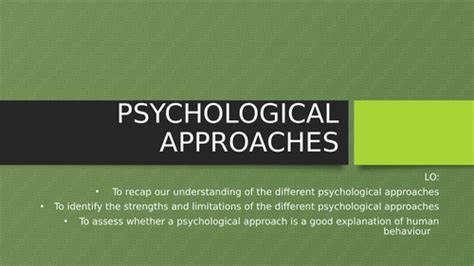 Health And Social Care Psychological Approaches Teaching Resources