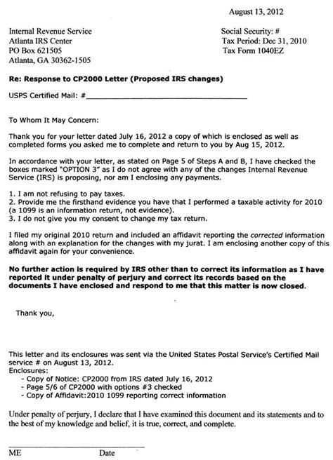 irs cp  response letter amulette