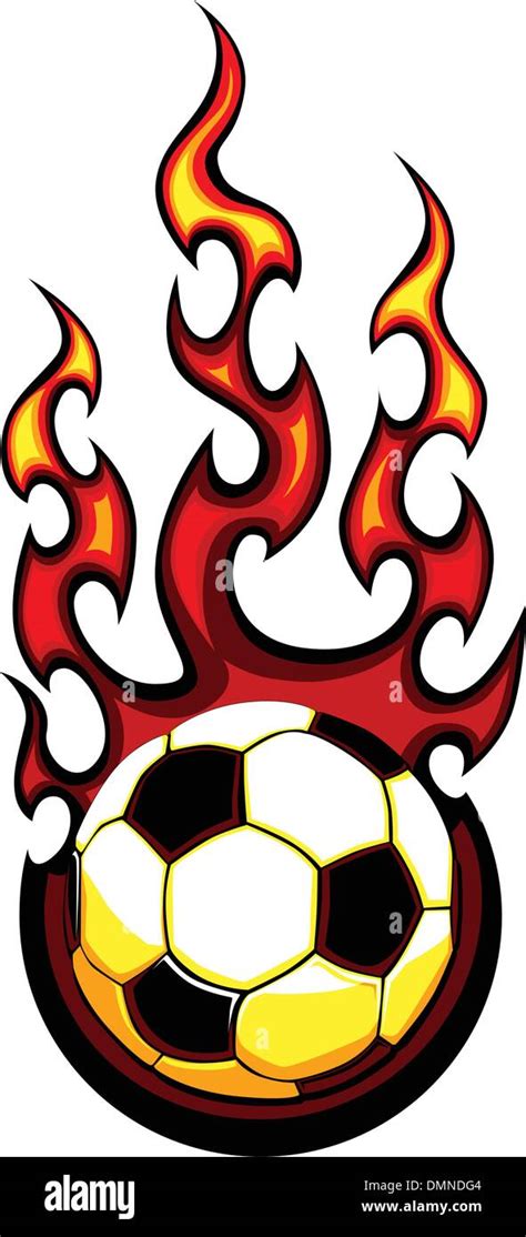 Soccer Flaming Ball Vector Illustration Stock Vector Image And Art Alamy