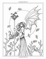 Coloring Pages Fantasy Fairies Adult Autumn Fairy Halloween Book Witches Color Vampires Printable Sheets Getcolorings Drawings Colorings Witch Colour Amazon sketch template