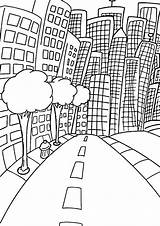 City Coloring Pages Skyline Cityscape Future Gotham Drawing Getcolorings Getdrawings Colorings Color Printable Print Back sketch template