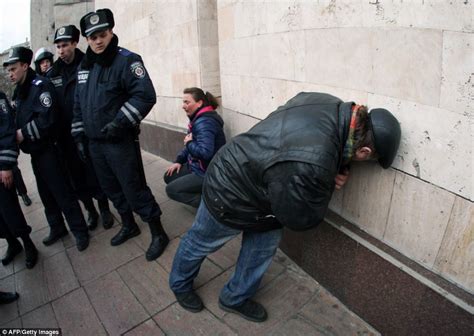 pro russia thug tackled by granny in ukraine as un peace