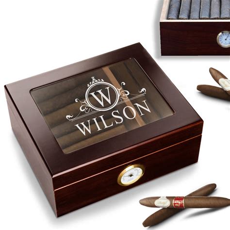 personalized cigar box gift custom cigar humidor filligree etsy