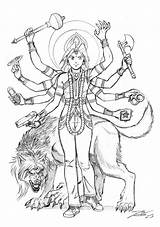 Durga Maa Pencils sketch template