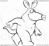 Aardvark Cartoon Walking Thoman Cory Clipart Outlined Coloring Vector Royalty sketch template