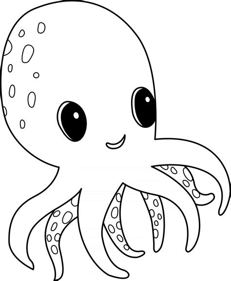 octopus kids coloring page great  beginner coloring book