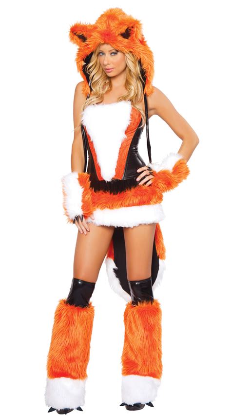womens sexy cheshire fox halloween costume orange adult costume