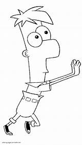 Ferb Coloring Pages Printable Phineas Animations sketch template