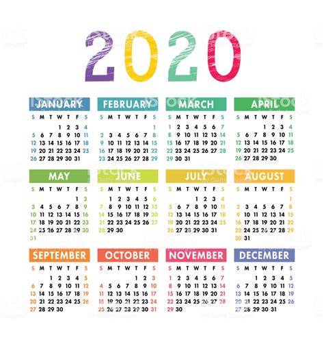 ilustracion de calendario ano plantilla de calendario