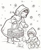 Christmas Coloring Pages Winter Hallmark Book Sheets Embroidery Color Stamps Vintage Patterns Designs Books Dibujos Para Colors Digi Noel Illustration sketch template