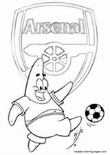 Pages Coloring Arsenal Soccer Patrick Spongebob Fc Madrid Barcelona Manchester Ac United Real Color sketch template