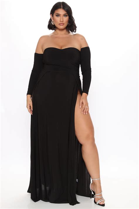 Elegantly Fab Off Shoulder Maxi Dress Black Dresses Fashion Nova