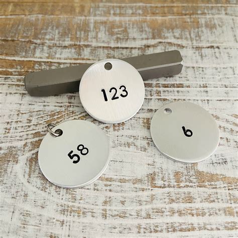 metal number tags hand stamped   disc custom labels etsy