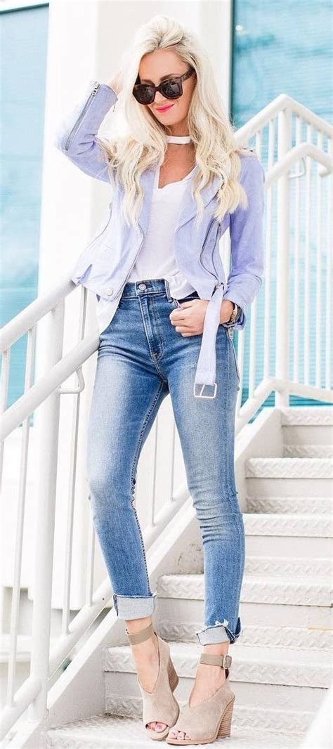 43 comfy blue jeans jacket outfits ideas for spring trendy spring