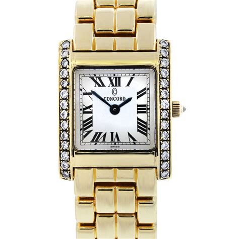 concord la   yellow gold diamond bezel ladies  boca raton