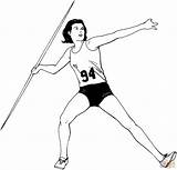 Javelin Throw Coloring Pages Drawing Woman Hammer Athletics Printable Simple Color Gif Sports Skip Main sketch template