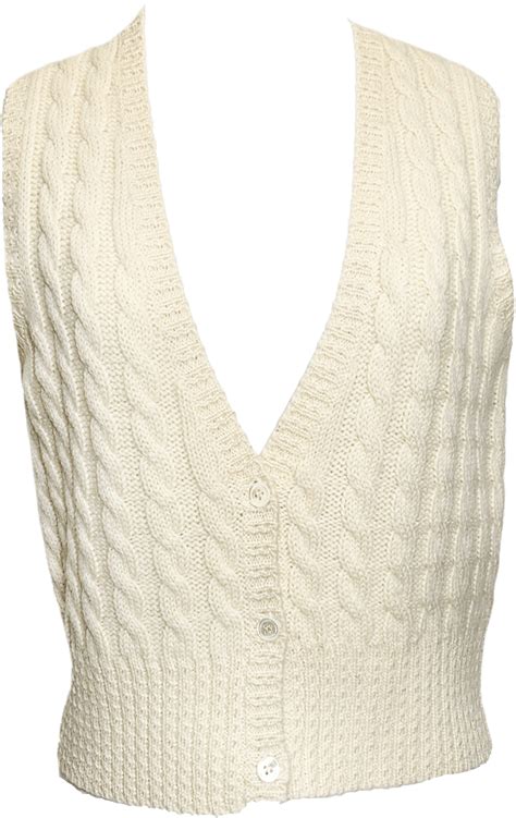 Vintage 70s Wool Cable Knit Deep V Ivory Sweater Vest By Patrick James