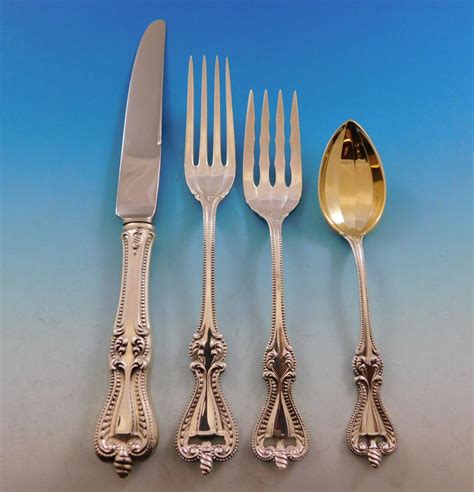 colonial  towle sterling silver flatware set   service  pieces ebay