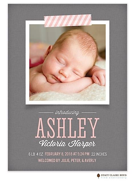 Brand New Photo Birth Announcement With Images Gender