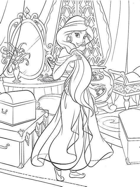 princess jasmine coloring page princess coloring pages disney