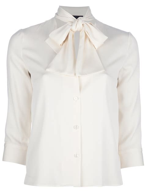 The Row Pussy Bow Blouse In White Lyst