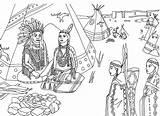 Native Indians Americans Coloring Sat Front Adult Tipi Tepee American Pages Marion sketch template