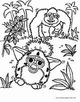 Coloring Pages Furby Cartoon Color Printable Furbies Kids Character Sheets Print Book Found Colouring Back sketch template