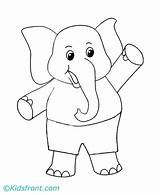 Elephant Drawing Kids Clipart Coloring Printable Library Cartoon Pages sketch template