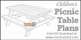 Picnic Table Plans Children Pdf Construct101 Kids Diy Childrens Project sketch template