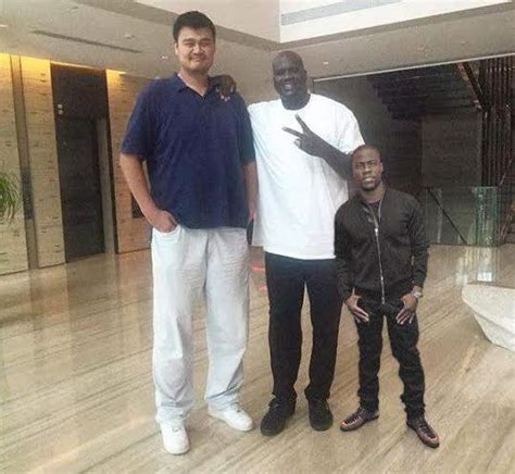 This Pic Of Kevin Hart Standing Next To Shaq And Yao Ming
