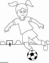 Soccer Coloring Pages Girl Kids Clipart Color Football Player Playing Play Drawing Print Printable Boys Getdrawings Getcolorings Colorings Clip Juventus sketch template