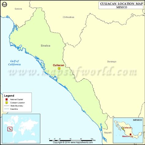 Where Is Culiacan Location Of Culiacan In Mexico Map