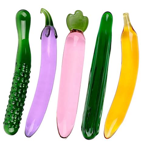 Vegetables Dildo Women Crystal Glass Anus Enlarge Glass Dildo Anal Plug