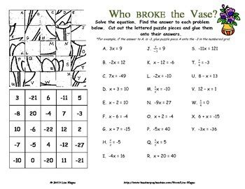 solving  step equations fun engaging worksheet activity tpt