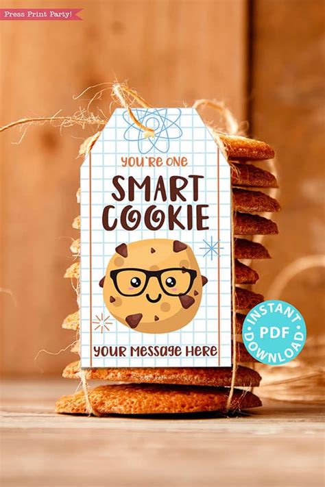 school kids gift tags printable youre  smart cookie