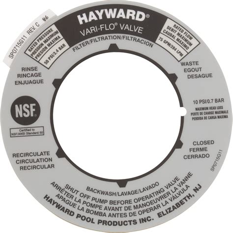 valve position label hayward  vari flo valves ebay