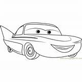 Flo Coloring Cars Pages Mcqueen Lightning Cute Coloringpages101 Cartoon Color sketch template