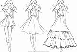 Coloring Fashion Pages Dresses Dress Sketches Model Barbie Drawing Models Stock Sketch Girls Easy Illustration Templates Template Depositphotos Getcoloringpages Getdrawings sketch template