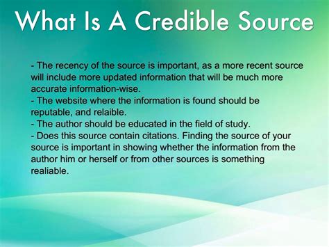 define  explain finding  credible source