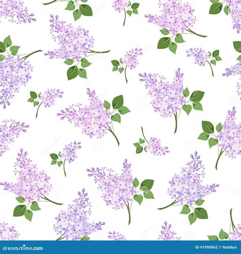 seamless pattern  lilac flowers vector illustration stock vector image