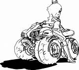 Kart Rosalina Motorcycle Coloriage Coloringhome Dxf Getdrawings sketch template