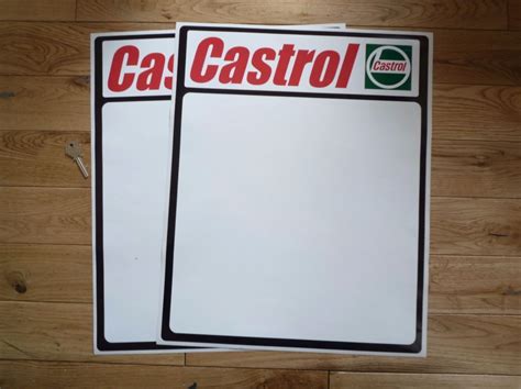 castrol race car door panel sticker pair  sizes