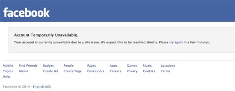facebook suffers outage    account temporarily unavailable